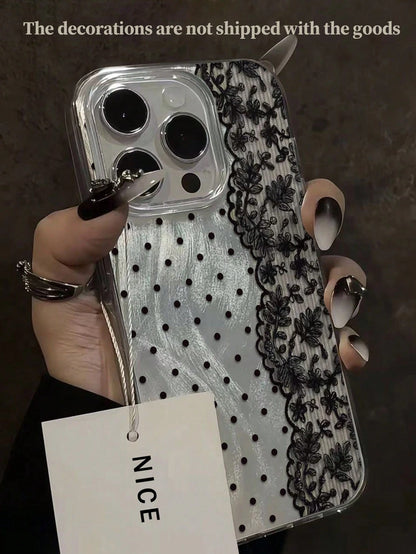 Floral Painted Elegant New Feather Chiffon Silver Minimalist Fashion Phone Case Compatible With IPhone 17/17 Pro Max, 15, 16/16 Pro, 15 Pro Max, P13, P14, P11 Soft Case, P12, XS, XR, 7/8, 7/8 Plus, S2