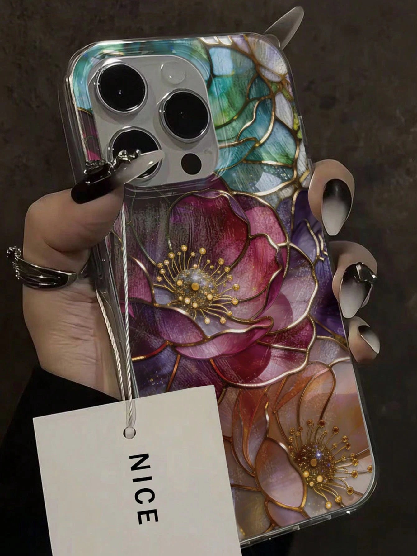 Floral Painted Elegant New Feather Chiffon Silver Minimalist Fashion Phone Case Compatible With IPhone 17/17 Pro Max, 15, 16/16 Pro, 15 Pro Max, P13, P14, P11 Soft Case, P12, XS, XR, 7/8, 7/8 Plus, S2
