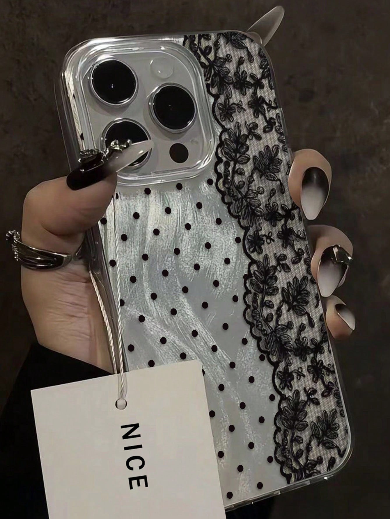 Floral Painted Elegant New Feather Chiffon Silver Minimalist Fashion Phone Case Compatible With IPhone 17/17 Pro Max, 15, 16/16 Pro, 15 Pro Max, P13, P14, P11 Soft Case, P12, XS, XR, 7/8, 7/8 Plus, S2