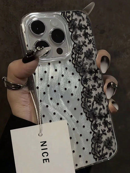 Floral Painted Elegant New Feather Chiffon Silver Minimalist Fashion Phone Case Compatible With IPhone 17/17 Pro Max, 15, 16/16 Pro, 15 Pro Max, P13, P14, P11 Soft Case, P12, XS, XR, 7/8, 7/8 Plus, S2