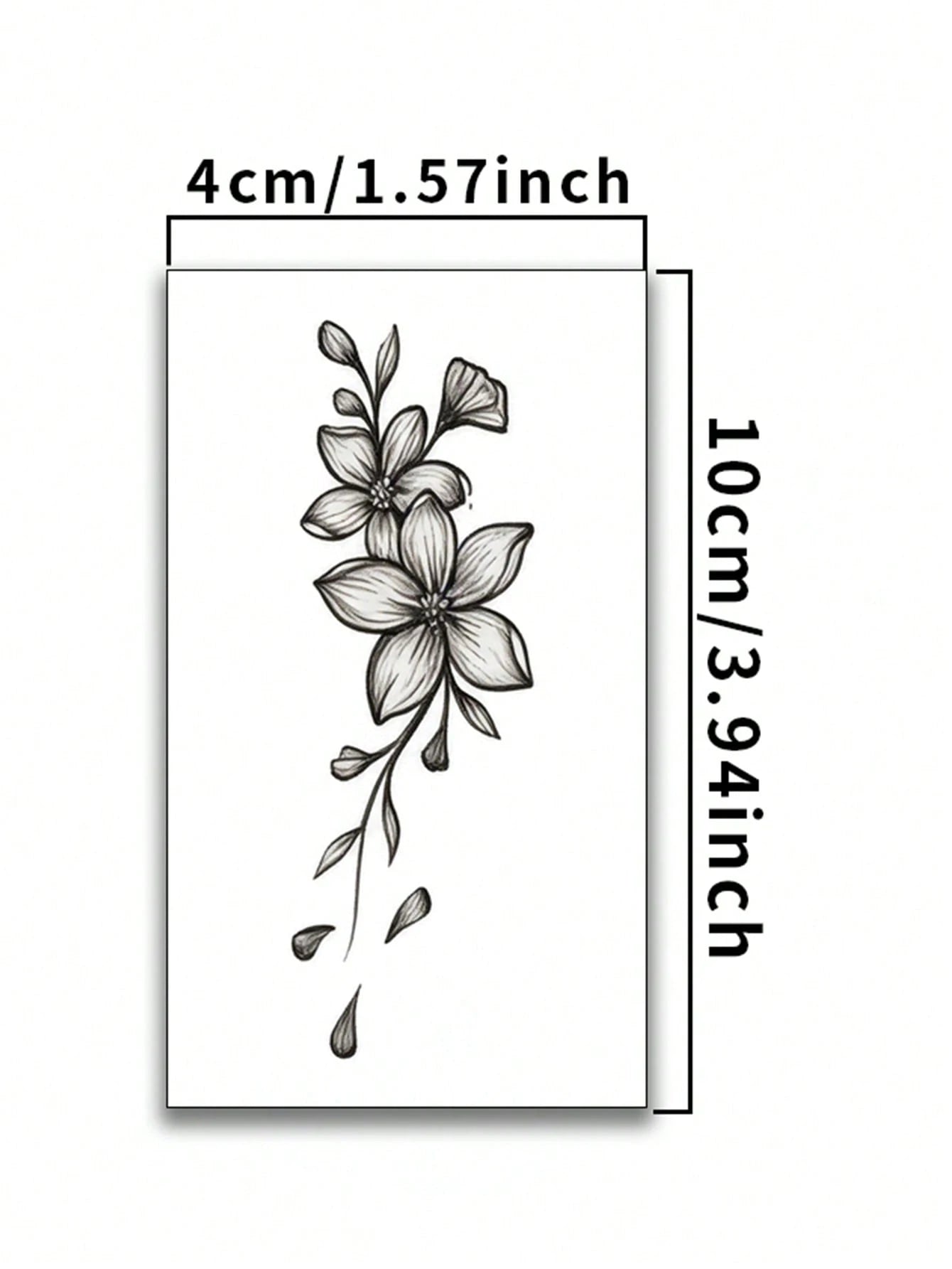 Floral Tattoo Stickers- Sexy Women's Body Art--, Realistic Flower Design, Waterproof Tattoo- Lasts 3-7 Days, Suitable For Women's Body Use, Party, Performance, Photography, Party Accessories, Holid