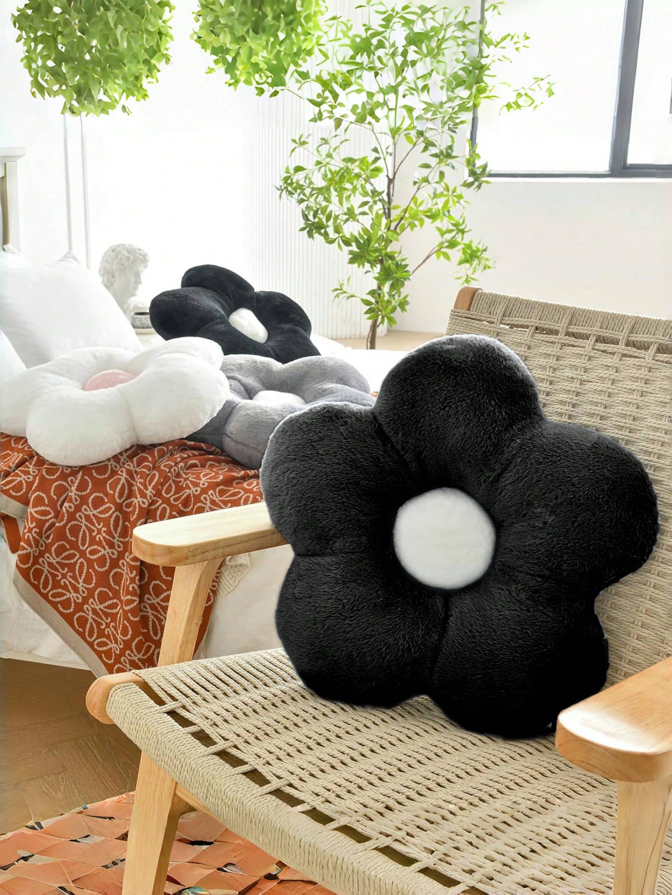Flower Cushion, Soft Floral Lumbar Pillow, Sofa Chair Bed Home Decor, Bedroom Living Room Floral Cushion, Spring, Wedding Chronicle Furniture Decorative Pillow