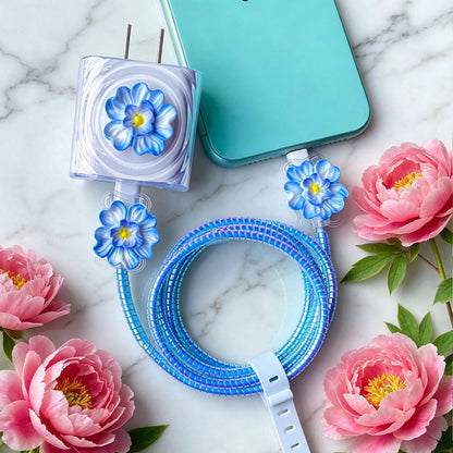 Flower Design Cable Protector, Anti-Breakage Charging Cable Protector, Suitable For IPhone 12-15/16, Type-C & Lightning Data Cable Protector, Cute Decorative Charging Cable Protector