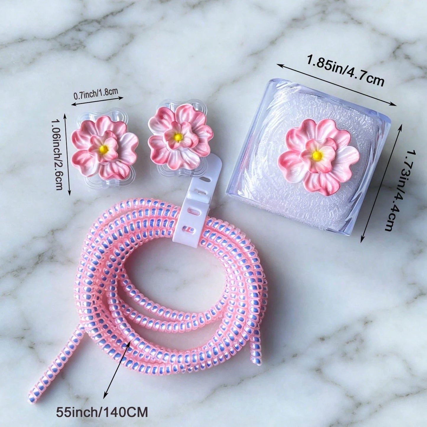 Flower Design Cable Protector, Anti-Breakage Charging Cable Protector, Suitable For IPhone 12-15/16, Type-C & Lightning Data Cable Protector, Cute Decorative Charging Cable Protector