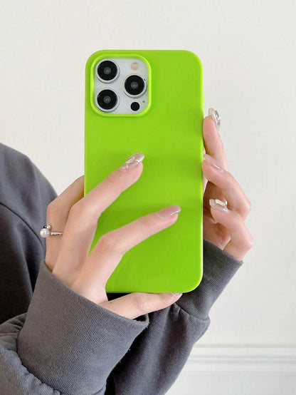 Fluorescent Green Solid Color Soft TPU Phone Case For New Apple 17PROMAX/17PRO/17/17Air, 1pc Fluorescent Green Solid Color Phone Case, Dopamine Sweet Cool Style Design, High Saturation Bright Color Ey