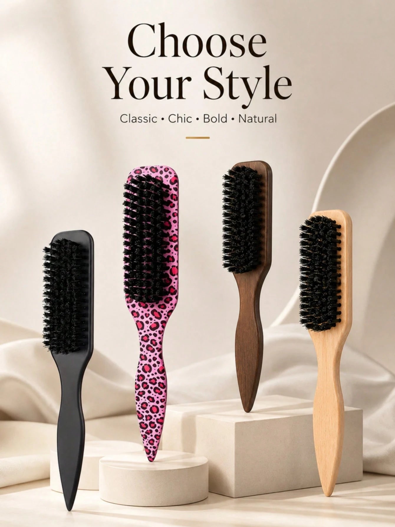 Flyaway Hair Smoothing Comb, Fine-Tooth Brush Head Edge Styling Brush, Lightweight Hairline Shaping Brush, Suitable For Sleek Ponytails, Updo Styling, Wig Edge Control, Daily Hair Care And Travel Use