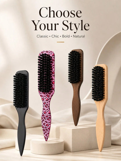 Flyaway Hair Smoothing Comb, Fine-Tooth Brush Head Edge Styling Brush, Lightweight Hairline Shaping Brush, Suitable For Sleek Ponytails, Updo Styling, Wig Edge Control, Daily Hair Care And Travel Use