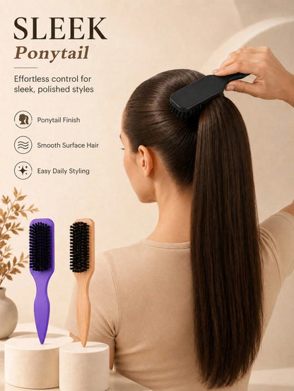 Flyaway Hair Smoothing Comb, Fine-Tooth Brush Head Edge Styling Brush, Lightweight Hairline Shaping Brush, Suitable For Sleek Ponytails, Updo Styling, Wig Edge Control, Daily Hair Care And Travel Use