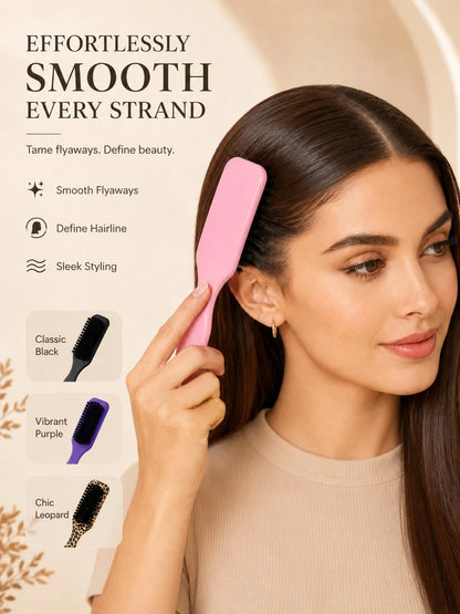 Flyaway Hair Smoothing Comb, Fine-Tooth Brush Head Edge Styling Brush, Lightweight Hairline Shaping Brush, Suitable For Sleek Ponytails, Updo Styling, Wig Edge Control, Daily Hair Care And Travel Use