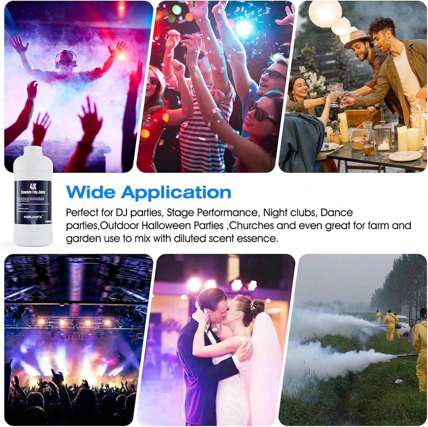 Fog Juice- Condensed Water Mixable Fog Machine Fluid Smoke Solution For Water Based Fog Machine- Great For DJ Party And Garden (250ml)