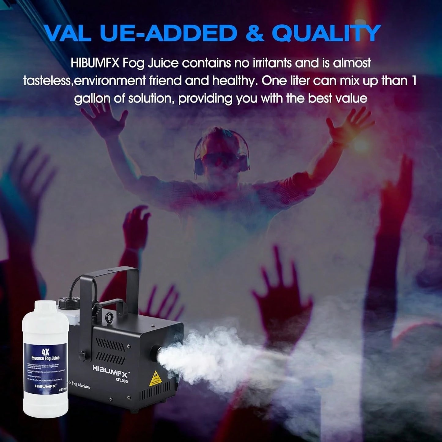 Fog Juice- Condensed Water Mixable Fog Machine Fluid Smoke Solution For Water Based Fog Machine- Great For DJ Party And Garden (250ml)