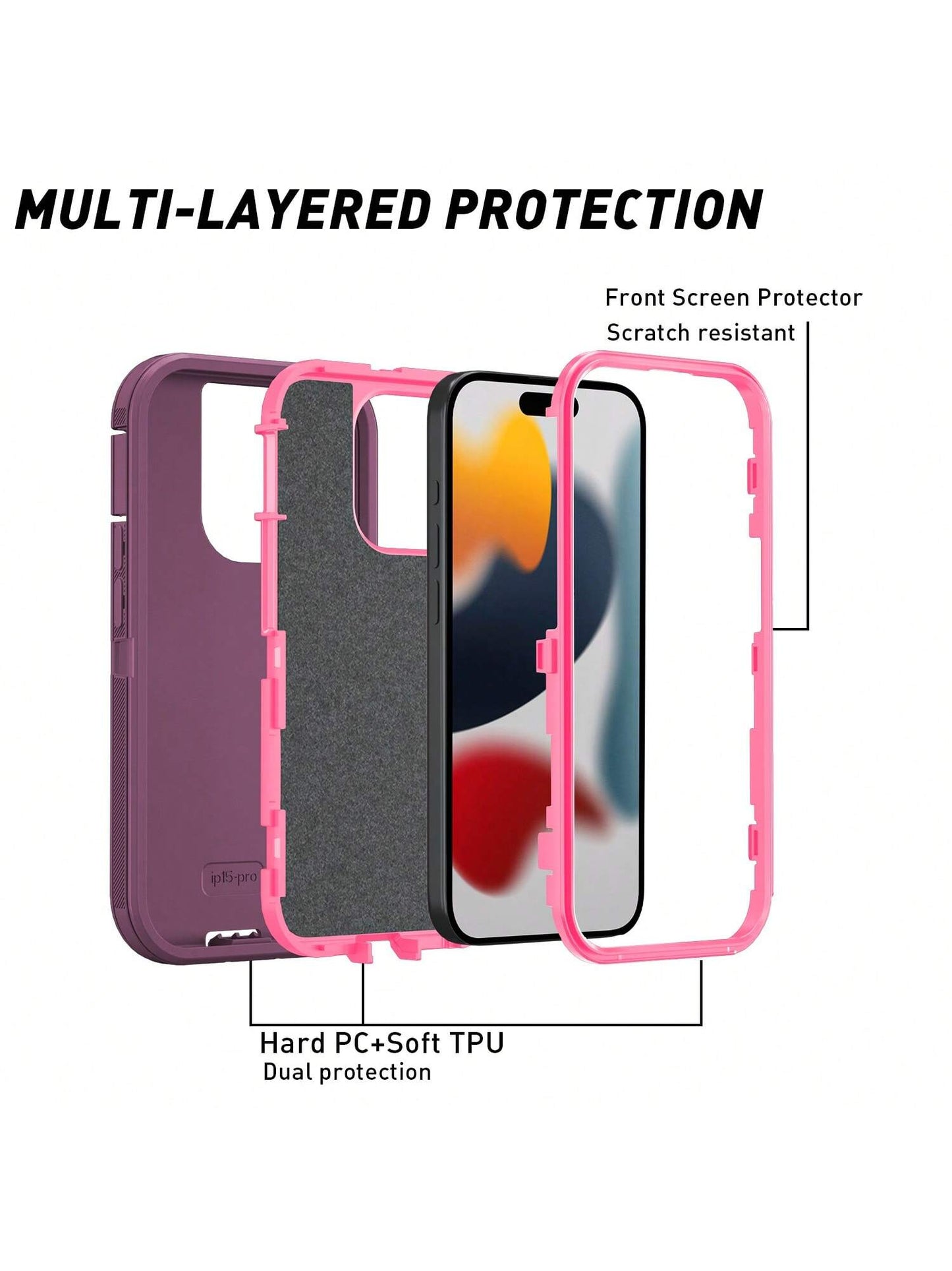 FOGEEK Military-Grade Shockproof Basic 3-In-1 Heavy Duty Protective Case With Shock-Proof Drop-Proof And Anti-Slip Features Waterproof Anti-Fall Scratch Resistant Birthday Gift