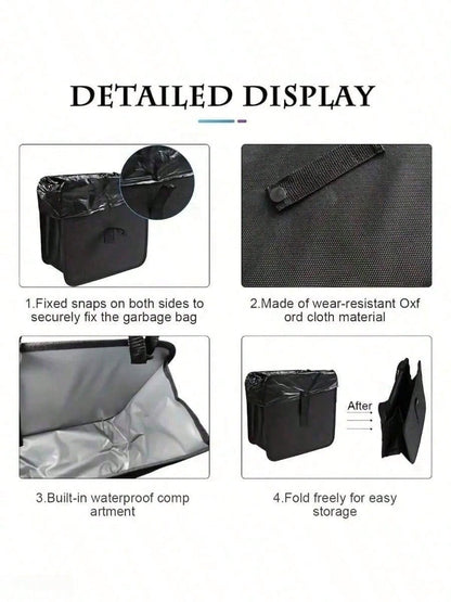 Foldable Car Trash Can, Large Capacity Hanging Waterproof Leak-Proof Car Garbage Bag, Car Interior Accessory, Unisex Gift
