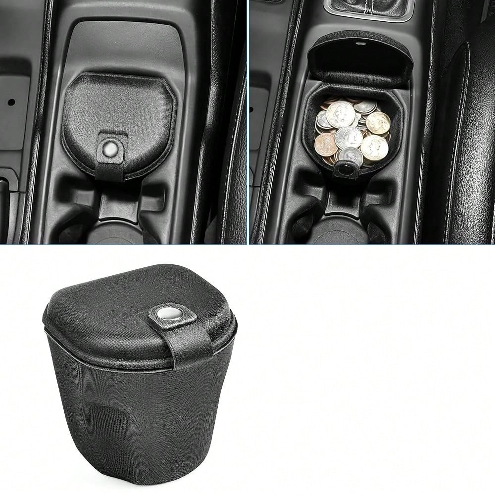 For JL 4XE Gladiator JT 2018-2025+ Cup Holder Organizer With Lid, Secure Storage Box For Coins, Cash, Keys, Custom Center Console Accessory