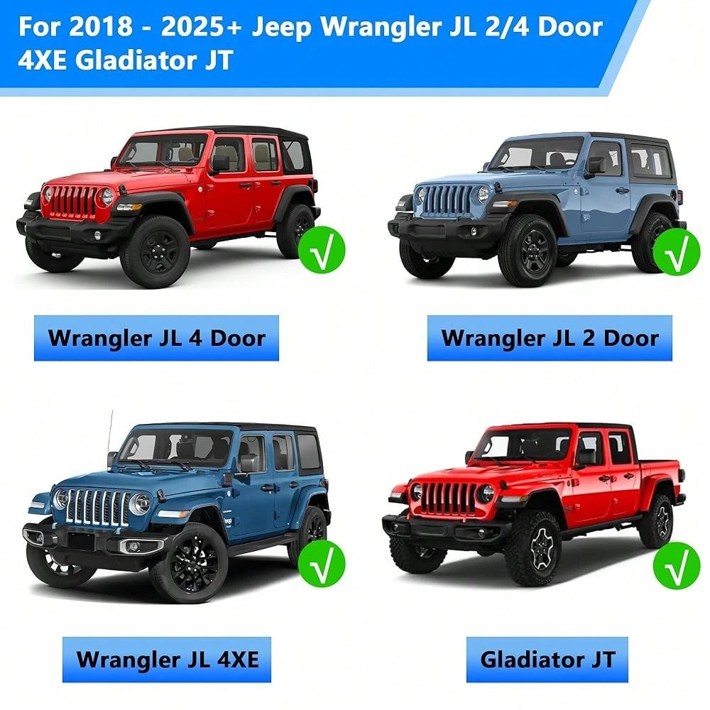 For JL 4XE Gladiator JT 2018-2025+ Cup Holder Organizer With Lid, Secure Storage Box For Coins, Cash, Keys, Custom Center Console Accessory