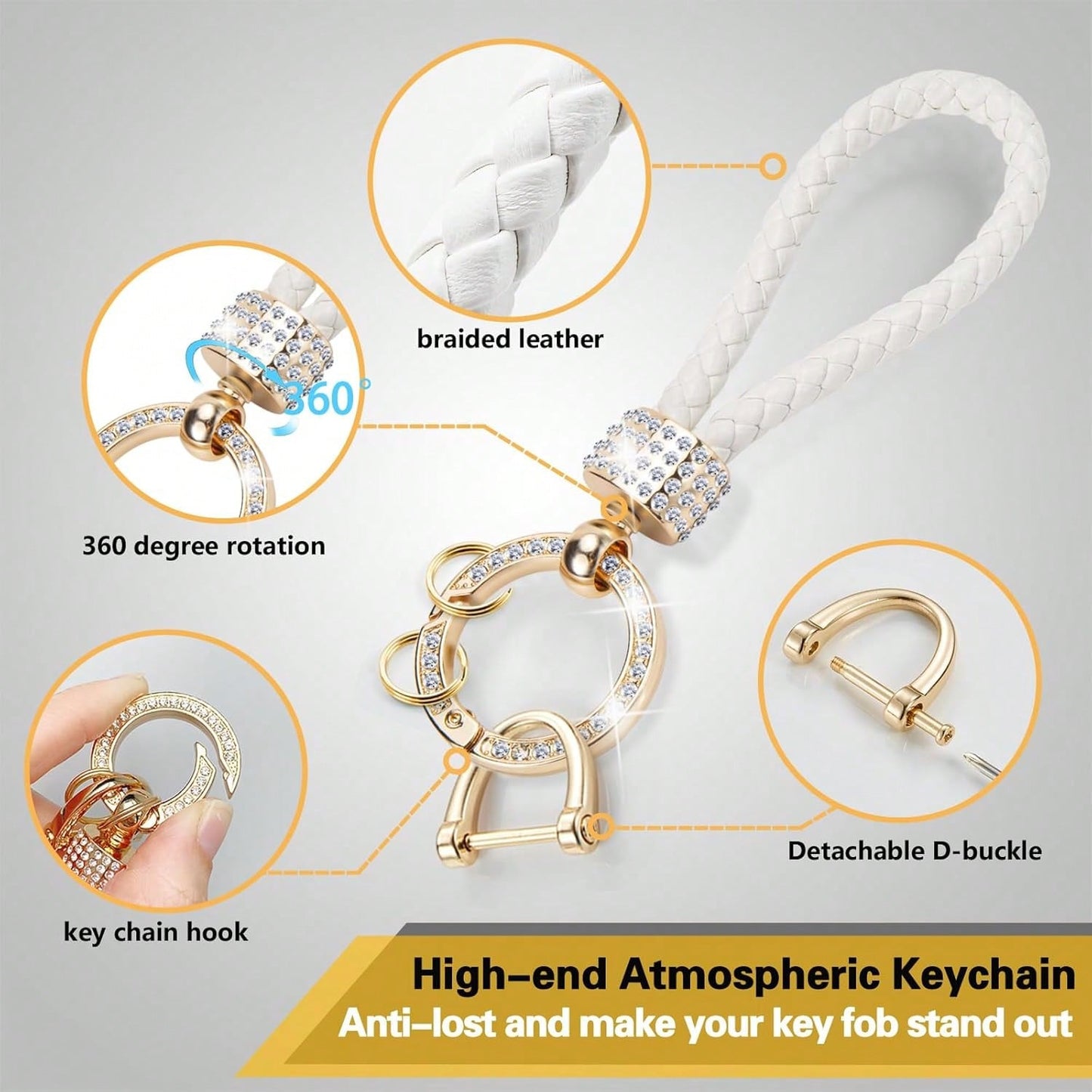 For Subaru Key Fob Cover With Metal Braided Keychain, Upgraded Soft Case For Forester XV CrossTrek Ascent Outback Legacy Impreza STI WRX BRZ Fob Shell