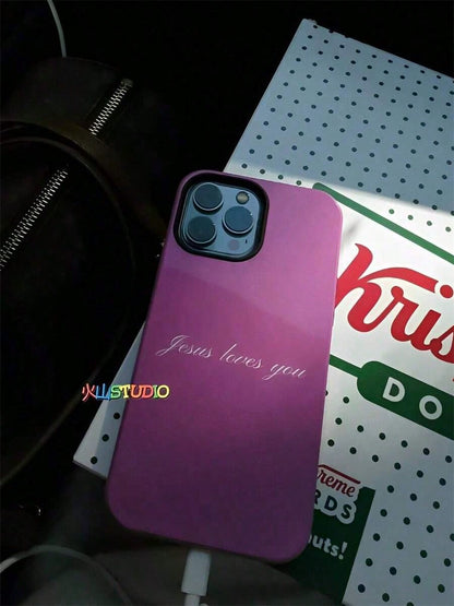 Foundation, Jesus Loves You. Film Two-In-One Matte Texture Phone Case Suitable For Compatible With Iphone16, 15, 14, 13, 12, 11, PRO MAX