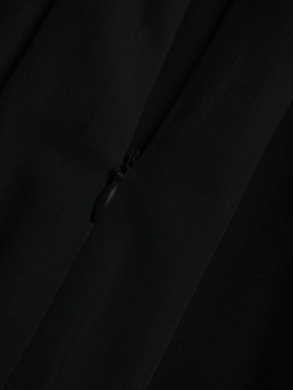 Franclia Women's Casual Pleated A-Line Black Skirt, Versatile For Spring & Autumn