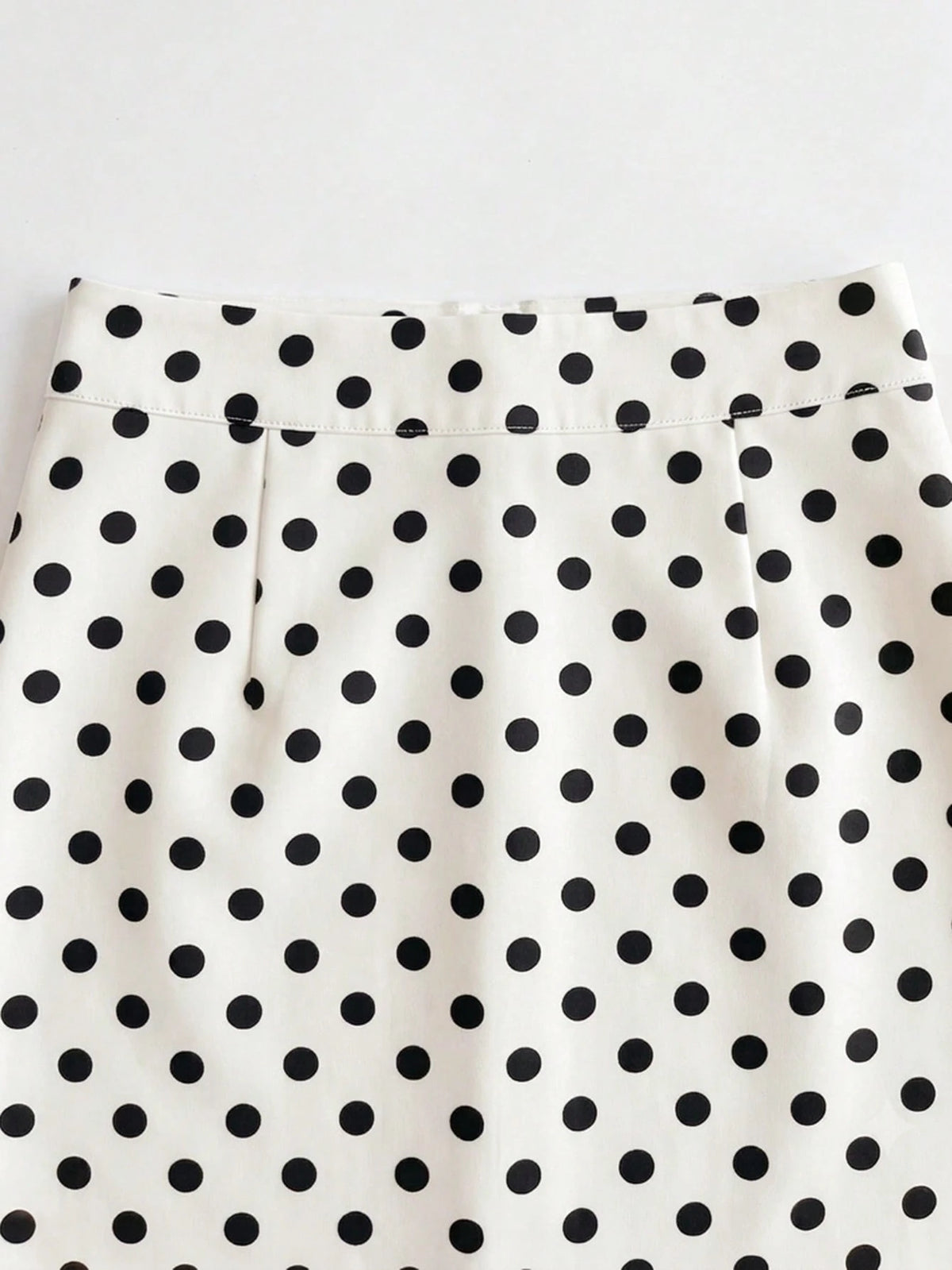 Franclia Women's Polka Dot Print Pleated Asymmetrical Hem Bodycon Skirt