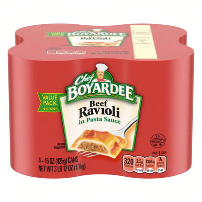 French’s Chef Boyardee Beef Ravioli, 15 Oz, 4 Pack