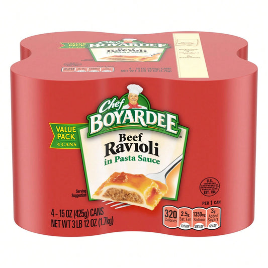 French’s Chef Boyardee Beef Ravioli, 15 Oz, 4 Pack