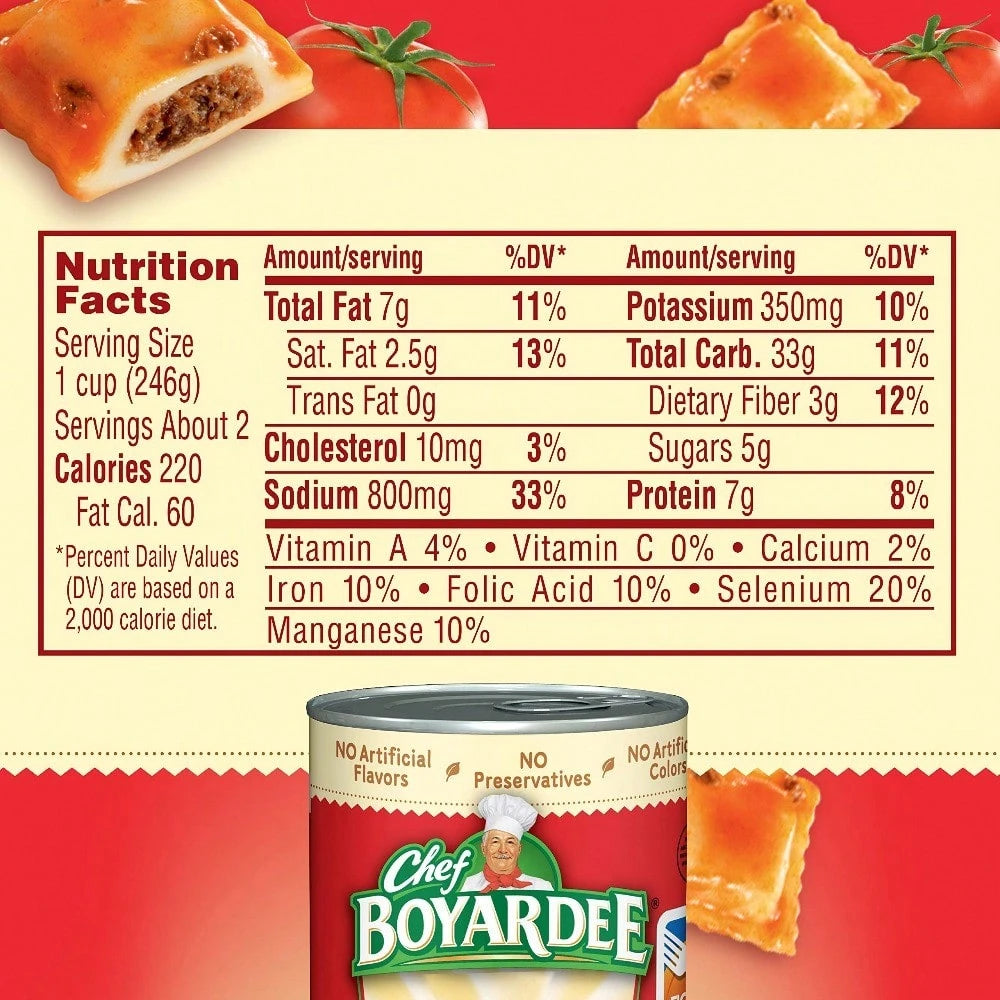 French’s Chef Boyardee Beef Ravioli, 15 Oz, 4 Pack