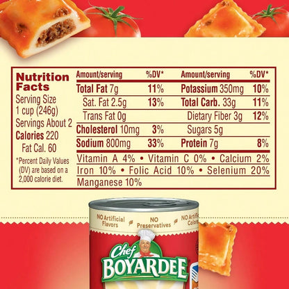 French’s Chef Boyardee Beef Ravioli, 15 Oz, 4 Pack