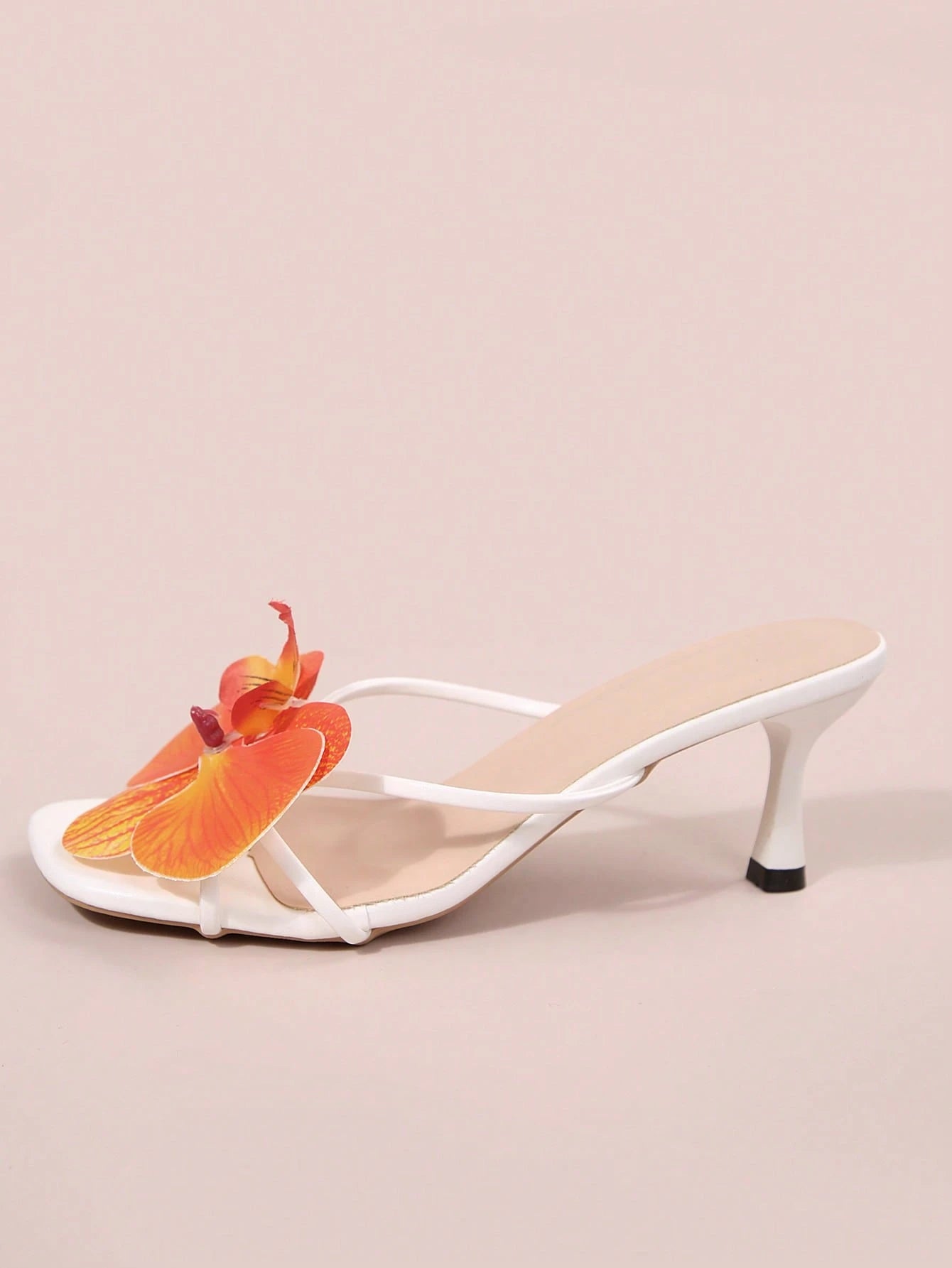 French Stiletto Heel Floral Strap Sandals, Minimalist Niche Slim Fit Summer Shoes Suitable For Dates, Shopping, Parties,Kitten Heels,Flip Flops