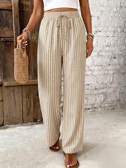 Frenchy Women's Casual Striped Pants, Women's Casual Clothing, Women's Summer Wear