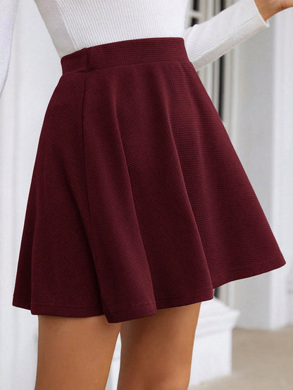 Frenchy Women Solid Color Minimalist Skirt, Casual Everyday Wear Winter Christmas Elegant Spring