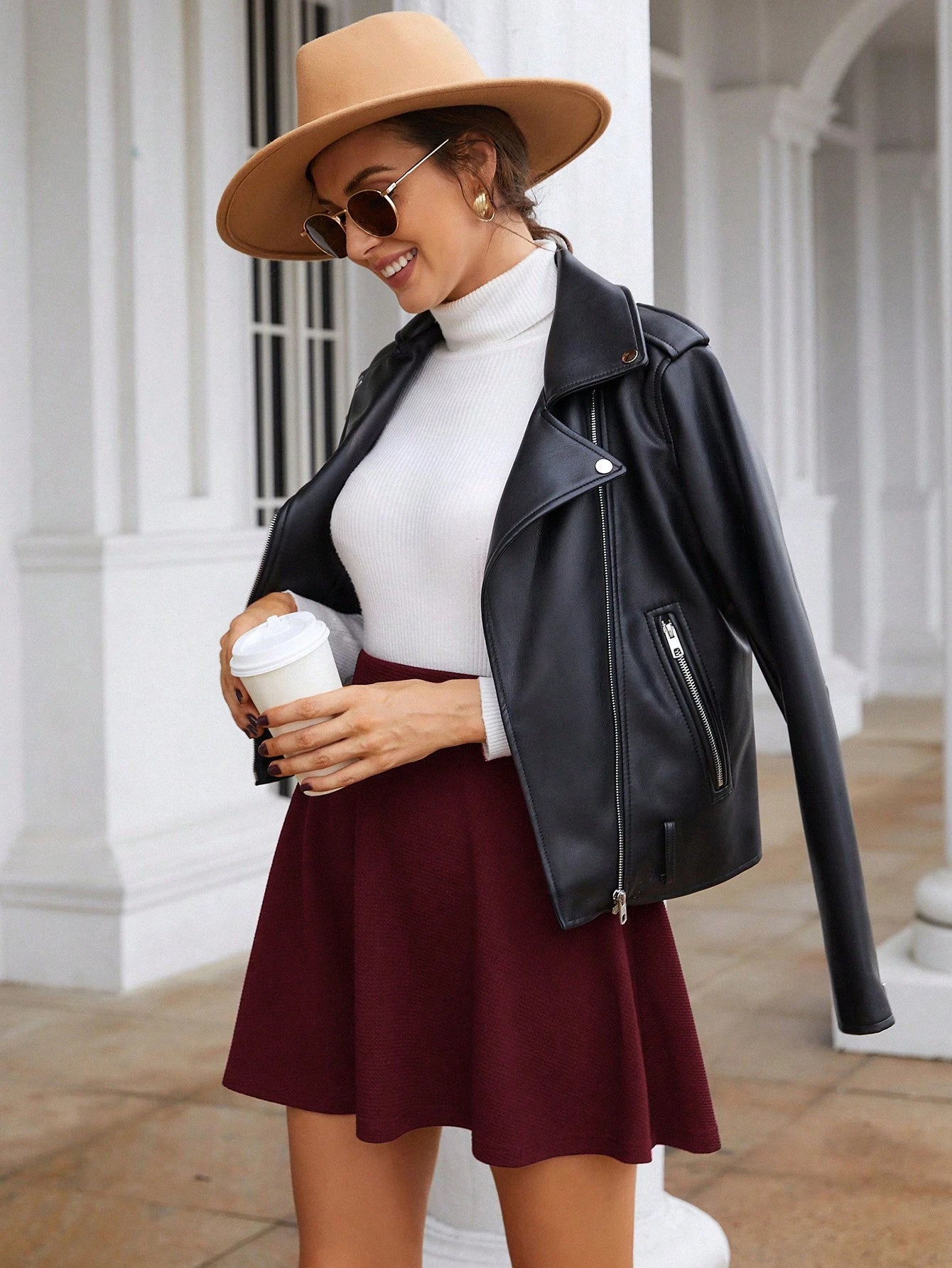 Frenchy Women Solid Color Minimalist Skirt, Casual Everyday Wear Winter Christmas Elegant Spring