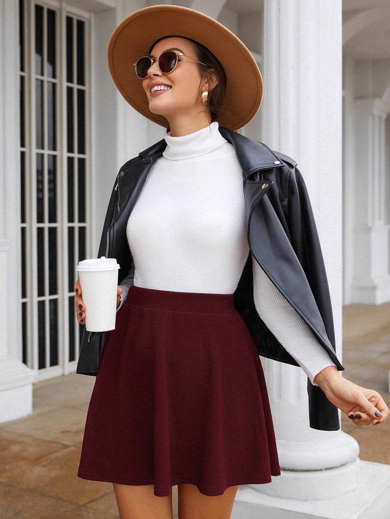 Frenchy Women Solid Color Minimalist Skirt, Casual Everyday Wear Winter Christmas Elegant Spring