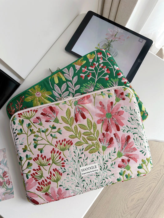 Fresh And Simple Gesanghua Relief Portable Computer Bag Laptop Case Travel Lightweight Stylish For Home Outdoor Daily Use Travel Essentials