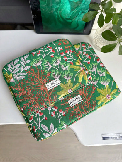 Fresh And Simple Gesanghua Relief Portable Computer Bag Laptop Case Travel Lightweight Stylish For Home Outdoor Daily Use Travel Essentials