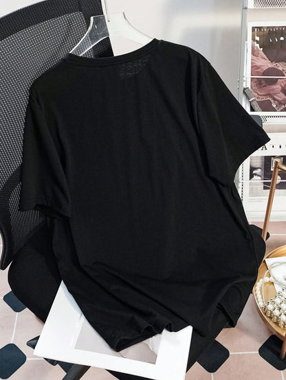 FRIENDS X Casual Loose Round Neck Short Sleeve Women T-Shirt, Suitable For Summer Suitable For Going Out