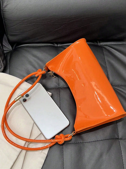 FRIFUL Spring/Summer New Smooth Chain Underarm Bag, Handbag, Shoulder Bag For Teenage Girls, Female College Students, Fashion Retro Zipper Bag, Suitable For Office, Work, Business, Commuting Women