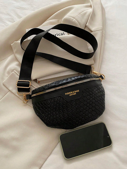 FRIFUL Women's Solid Color PU Leather Waist Bag, Retro Fashion Chest Bag, Underarm Bag, Spring/Summer New Casual One Shoulder Crossbody Small Bag, Versatile Minimalist Chest Bag