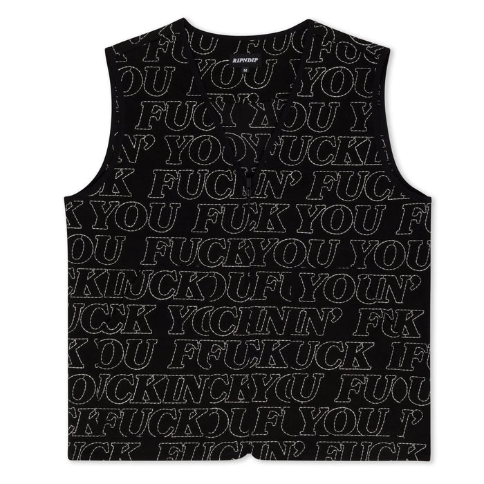 Fuckin Fuck Quilted Vest (Black) - Camiseta - Four Street