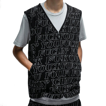Fuckin Fuck Quilted Vest (Black) - Camiseta - Four Street