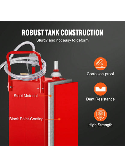 Fuel Caddy, 30 Or 35 Gallon, Gas Storage Tank On 2 Or 4 Wheels, With Manuel Transfer Pump, Gasoline Fuel Container For Cars, Lawn Mowers, ATVs, Boats, More, Red/Yellow/Blue/Black