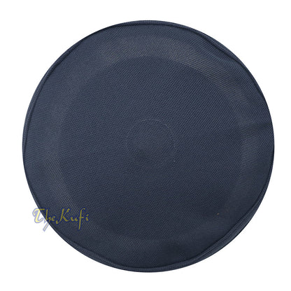 Full Dark Blue Madun Vented Top Pliable Two-Color Round Kufi Hat