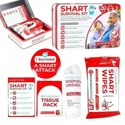 Funny Shart Survival Kit,Ultimate Poop Prank Gag Gift Set Includes Wet Drinks, Fabrics And Funny Brand. Novelty Potty Gag Gifts And Novelty Pack Perfect For Friends Or Family