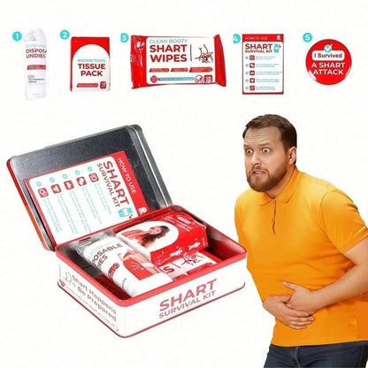 Funny Shart Survival Kit,Ultimate Poop Prank Gag Gift Set Includes Wet Drinks, Fabrics And Funny Brand. Novelty Potty Gag Gifts And Novelty Pack Perfect For Friends Or Family
