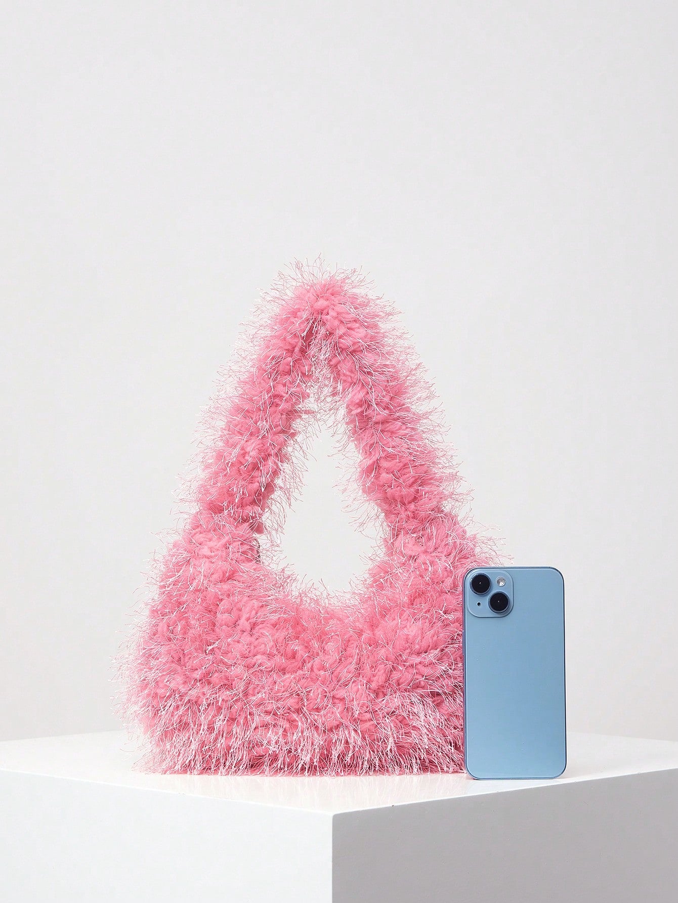 Fuzzy, Soft, Plush Neon Red Fluffy Hobo Bag For Girls, Women, College Students, Rookies & White-Collar Workers For Work, Office, Commute, For Autumn & Winter, Warm Winter, Outdoors, For Party, Prom, W