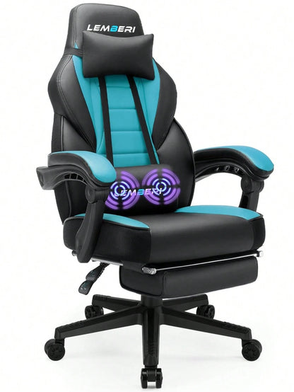 Gaming Chair With Massage, Ergonomic Heavy Duty Design, Gamer Chair With Footrest And Lumbar Support, High Back Office Chair, Big And Tall Gaming Computer Chair, Red