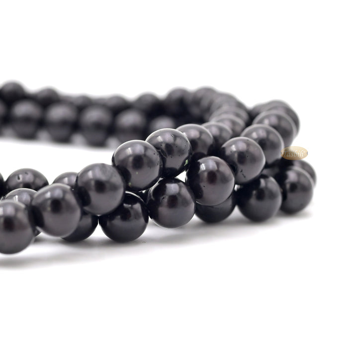 Genuine Black Kuka Tasbihs with Green Yarn Stops Choose Sizes 5.5 to 7mm