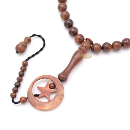 Genuine Kuka Round-shaped 33 Beads with Sandal Moon Alif Design