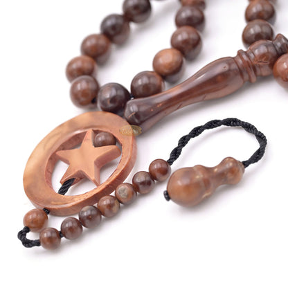 Genuine Kuka Round-shaped 33 Beads with Sandal Moon Alif Design