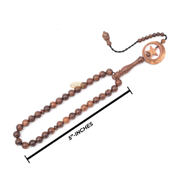 Genuine Kuka Round-shaped 33 Beads with Sandal Moon Alif Design