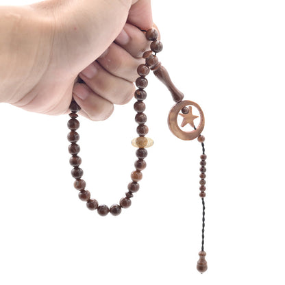 Genuine Kuka Round-shaped 33 Beads with Sandal Moon Alif Design